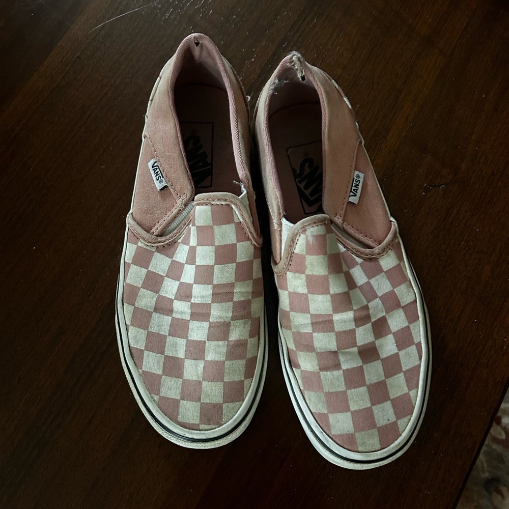 Vans Pink Slip-On Sneakers with Canvas Upper.